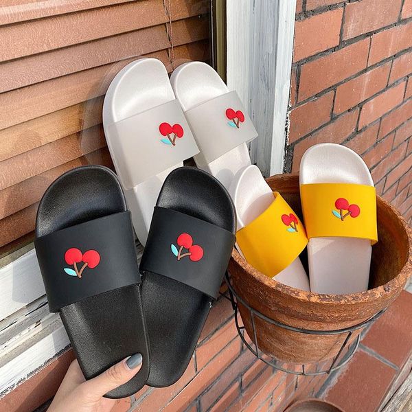 

women open toe summer slippers ladies pvc fruit cartoon shoes female light beach slipper woman comfort outdoor footwear 2021, Black