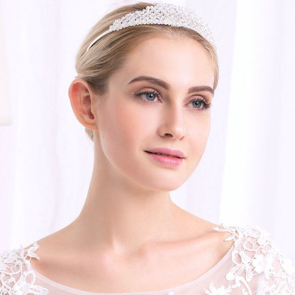 

woman bride crowns wedding rhinestone tiaras fashion women headband charms crystal hair accessories head rim for hair jci037, White;golden