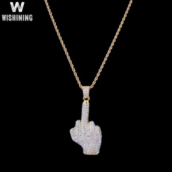 

pendant necklaces iced out golden finger necklace & with twist chain, Silver