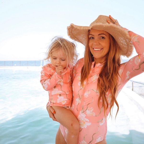 

matching family bathing suits mother girl bikini swimsuit for mom and daughter swimsuits female children baby kid swimwear
