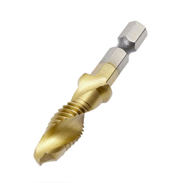 

set hex shank m3-m10 titanium plated hss hand screw thread metric tap drill bits 32cc tools