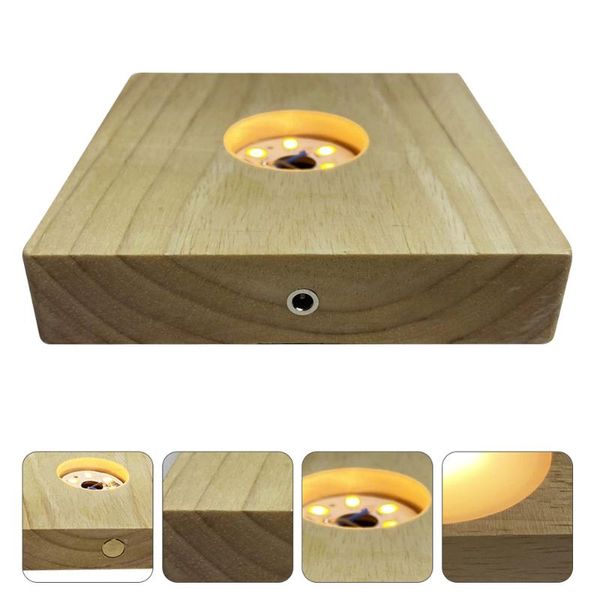 

mats & pads 1 set of led display stand wood lighting base luminous for khaki