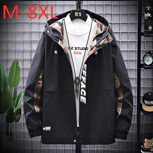 

Spring and autumn men's jacket large Korean fashion hooded cool clothes sports leisure fat coat, Black;brown