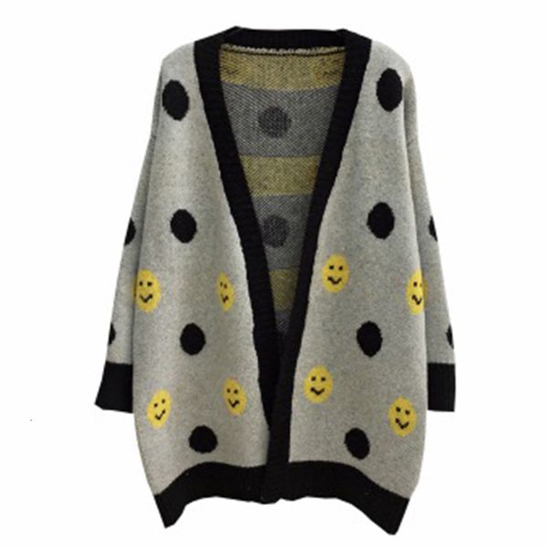 

women's sweaters saleqi smiley face woman's cardigan low-cut cut cut-off jacket women's sweater 7yfi, White;black