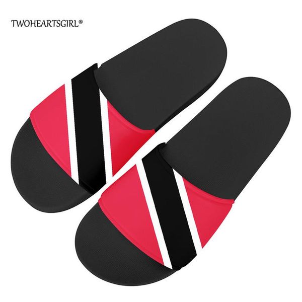 

slippers 2021 fashion sandals jamaica flag design summer pattern women men casual home slip on slide footwear, Black