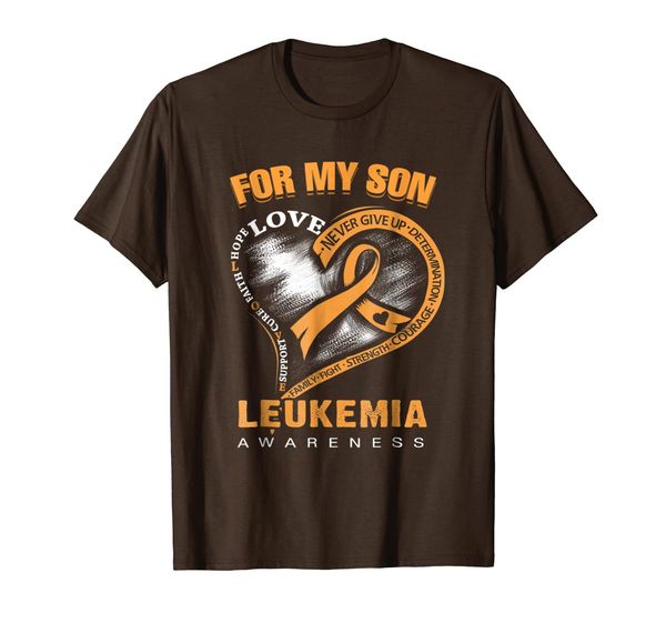 

i wear orange ribbon for my son funny leukemia t-shirt, White;black