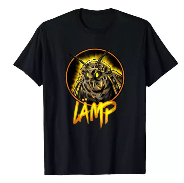 

R1 Moth Meme Moth Lamp Black T-shirt, White;black