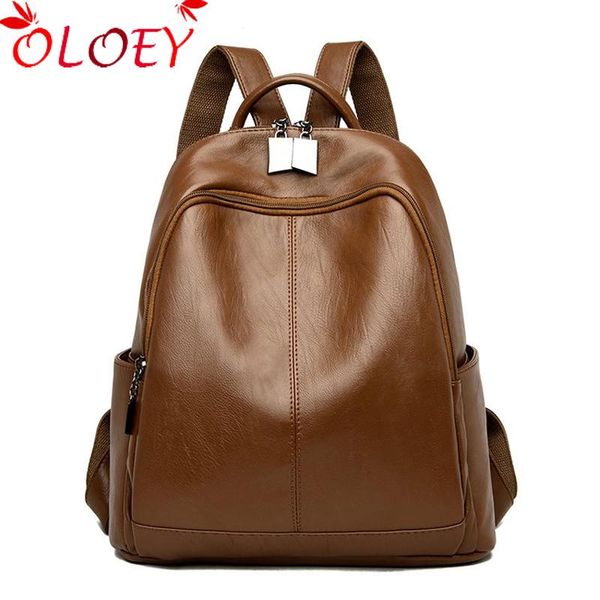

outdoor bags 2021 ladies soft pu leather backpacks bagpack mochila school for teenage girls travel back pack sac a dos