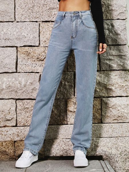 

high waisted snow washed boyfriend jeans h2zw#, Blue