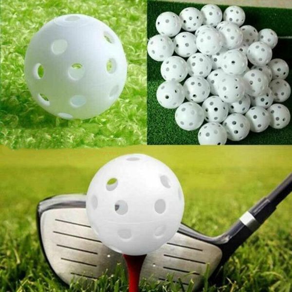 

golf balls 50pcs white plastic hollow practice ball empty hole indoor 4cm exercise sport for game