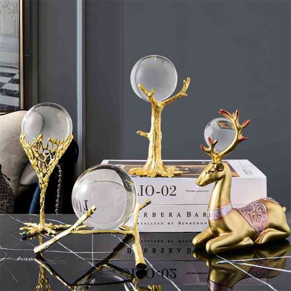 Северный стиль Crystal Ball Home Decor Decord Resin Украшения двора сад фигурка офис спальня гостиная украшения аксессуары 210804