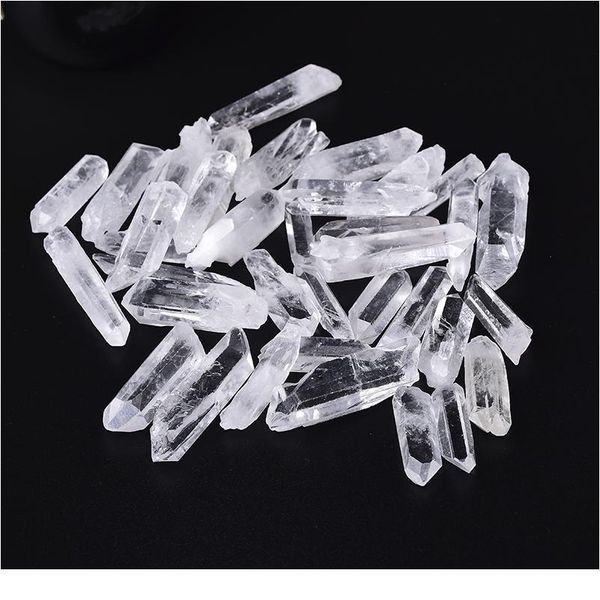 200g Natural Clear Quartz Diy Jóias Fazendo Cristal Loose Beads Point Ornamento Mineral Reiki Artesanato Polido Decoração Decoração Decoração Presentes