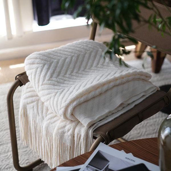 

blankets drop 130*240cm soft lengthened knitted blanket with tassel crochet warm bedspread throw bed sofa home decor