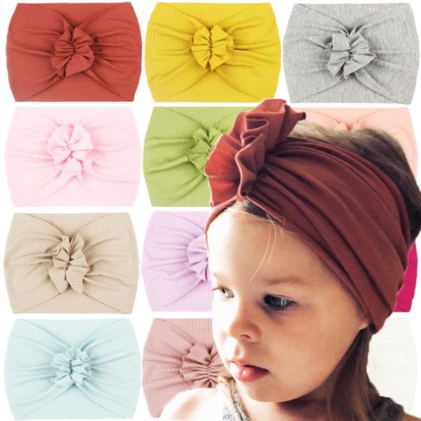

hair accessories children's seamless super soft cotton chiffon headband cute princess baby turband bow elastic non-marking, Slivery;white