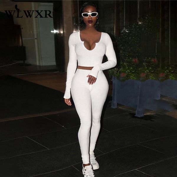 

women's two piece pants akaily autumn streetwear white 2 sets tracksuit womens fitness outfits crop and suits ladies sweatsuits