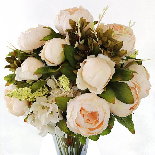 

decorative flowers & wreaths 1bunch european artificial peony party silk fake peonies for home el decor diy wedding decoration wreath