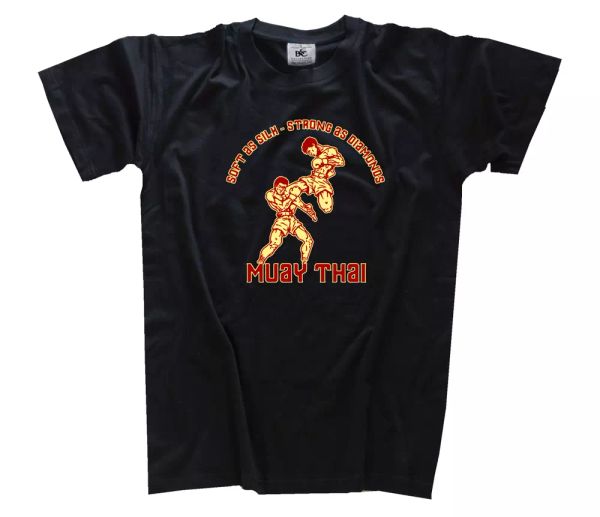 

muay thai-soft as silk-strong as diamonds ight karate mma t-shirt s-3xl, White;black