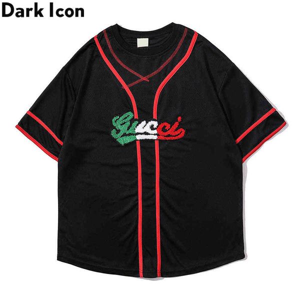 

towel embroidery baseball shirt mesh jersey men's shirts 210603, White;black