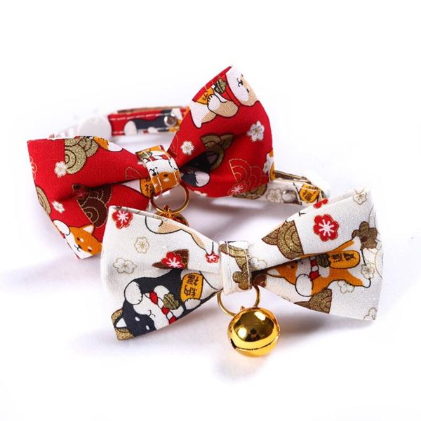 

cat collars & leads bowtie collar with bell colorful japanese kimono style bow tie safety breakaway buckle light weight soft durable