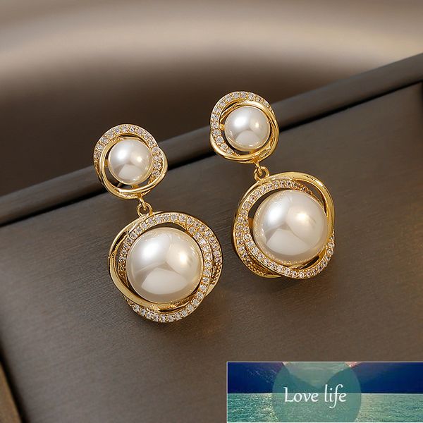 

new elegant pearl drop earrings female moon star bowknot rhinestone wedding pendant earring fashion korean jewelry earrings factory price ex, Silver