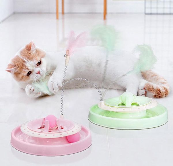 

colors funny cat toys with feather for kitten playing pet seat scratch toy