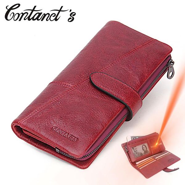 

wallets wallet women genuine leather long female clutch high capacity ladies purse design money bag for dollar price, Red;black