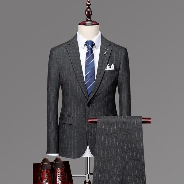 

men's suits & blazers groom's suit three piece wedding dress slim fit business casual formal british plaid men, White;black