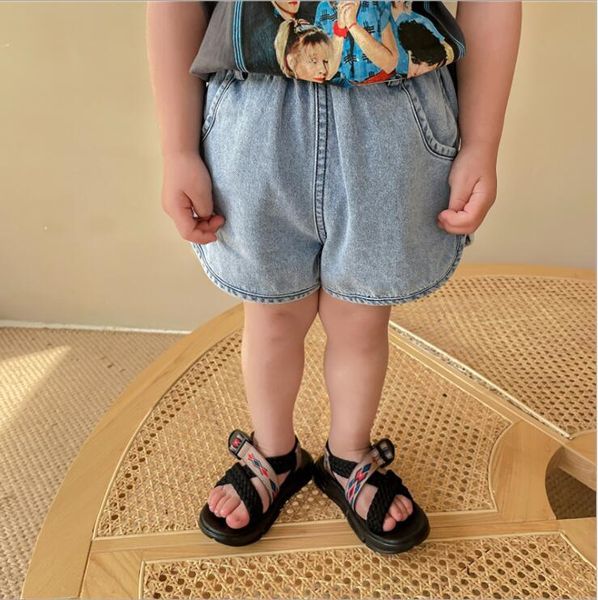 

shorts 2021 arrival girls boys denim summer fashion 1-6 years cy838, Black