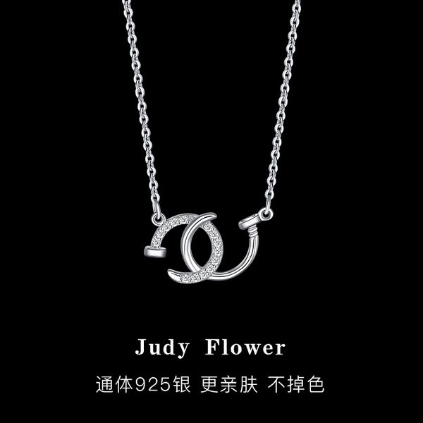 

luxury design sterling silver nail necklace women's summer 2021 new light luxury small crowd versatile ins cool wind does not fade clav