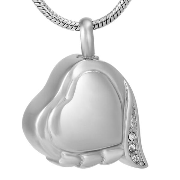 

pendant necklaces silver heart with crystal necklace cremation jewelry pet loss ash urn keepsake mini memorial locket funnel