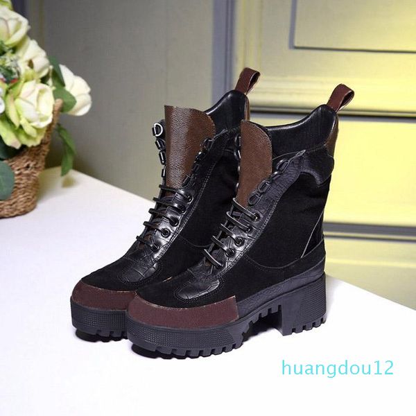 

designer- motocycle boot flamingo lady booties platform woman winter arrow real leather flamingos ankle boots for women, Black