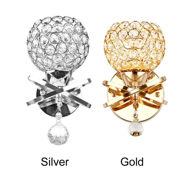

wall lamp crystal aluminum living room bedroom sconce lamps silver gold light 110v 220v modern led fixture