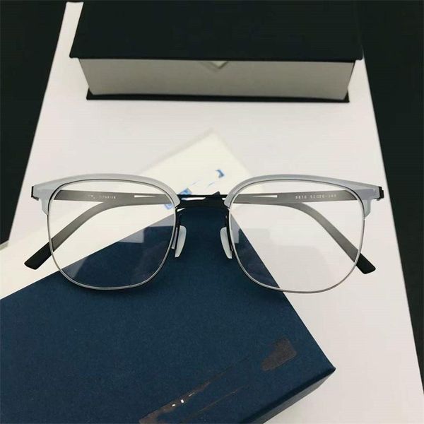 

fashion sunglasses frames 2021 denmark brand design glasses frame 9870 for men women square semi rimless eyeglasses optical prescription eye, Black