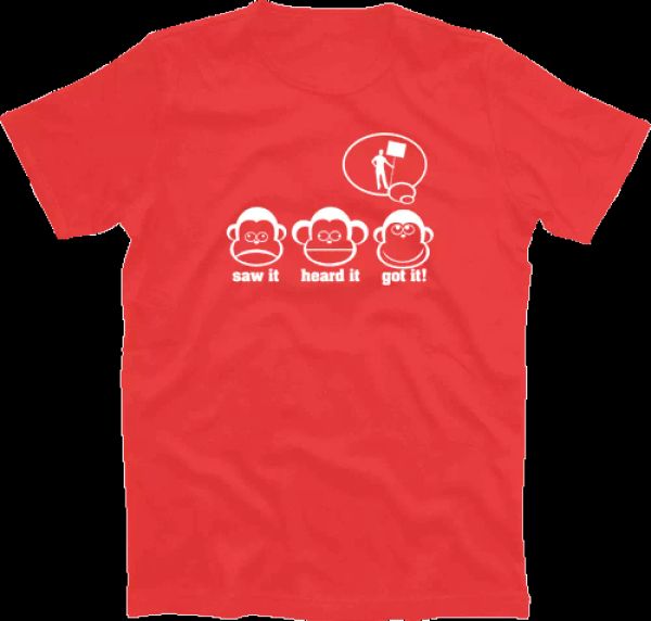 

three monkeys saw it heard got protester show me streik t-shirt s-xxxl, White;black