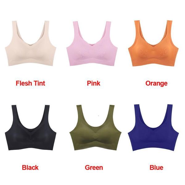 

bras sports sleep breathable seamless one piece no steel ring ice silk vest fitness running women bra jtn4, Red;black