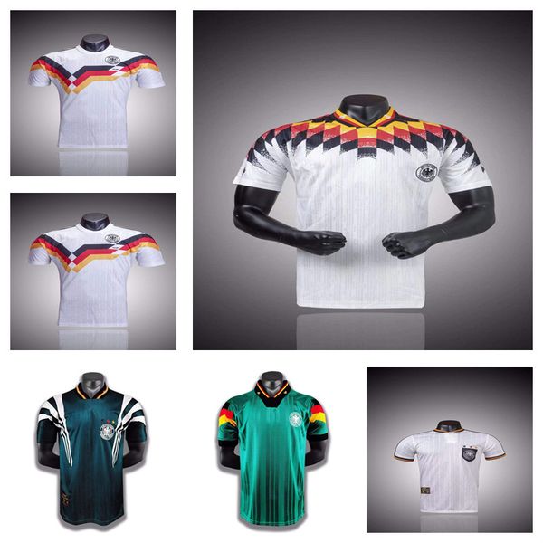

germany retro soccer jerseys 1992 1996 1988 92 96 98 14 15 littbarski ballack klinsmann 1998 2014 2014-15 matthias classic vintage kalkbrenn, Black;yellow
