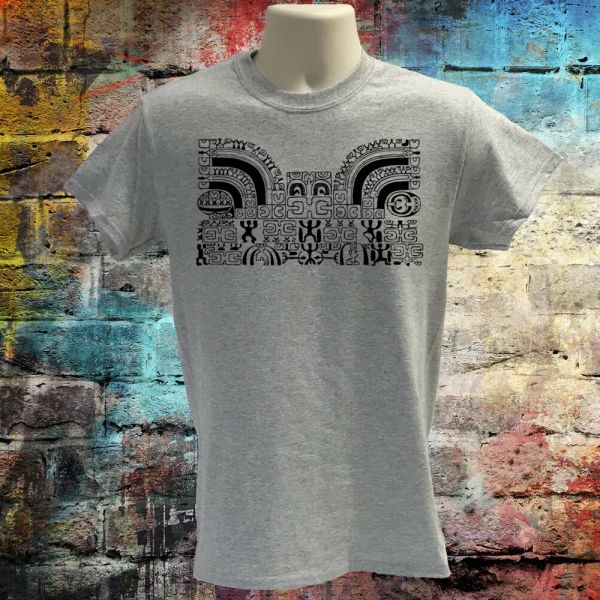

tribal t-shirt, aztec design, illustration design, graphic tee, White;black