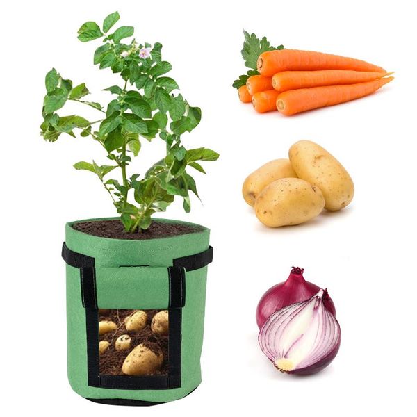 

gallon potato grow bags planter box vegetable bag breathable nonwoven fabric garden growing with handles planters & pots