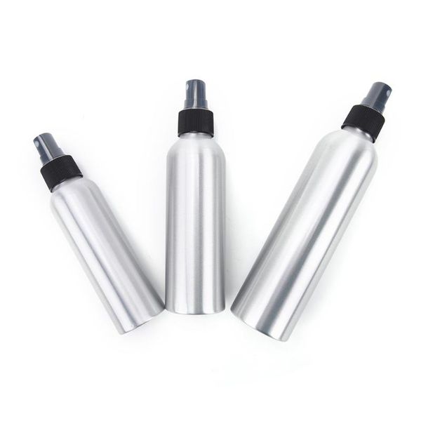 

120ml 150ml 250ml aluminium black pump refillable empty bottles for cosmetic packaging tool storage & jars