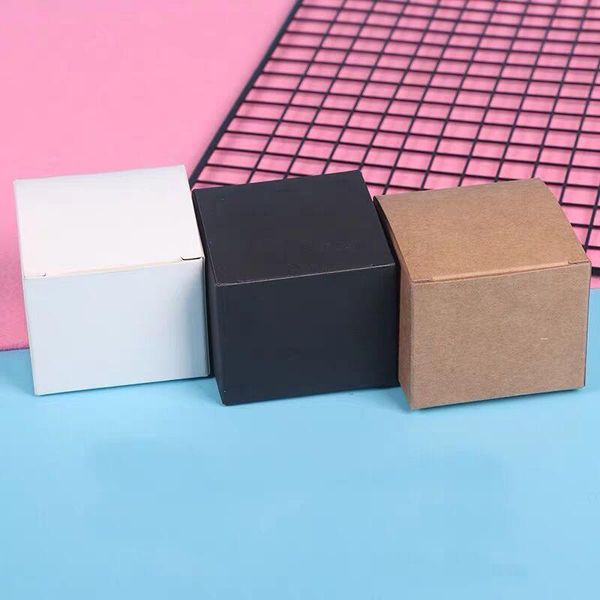 

gift wrap 10pcs 17 sizes brown/white/black blank kraft paper box for cosmetic packing valves tubes craft candle packaging boxes