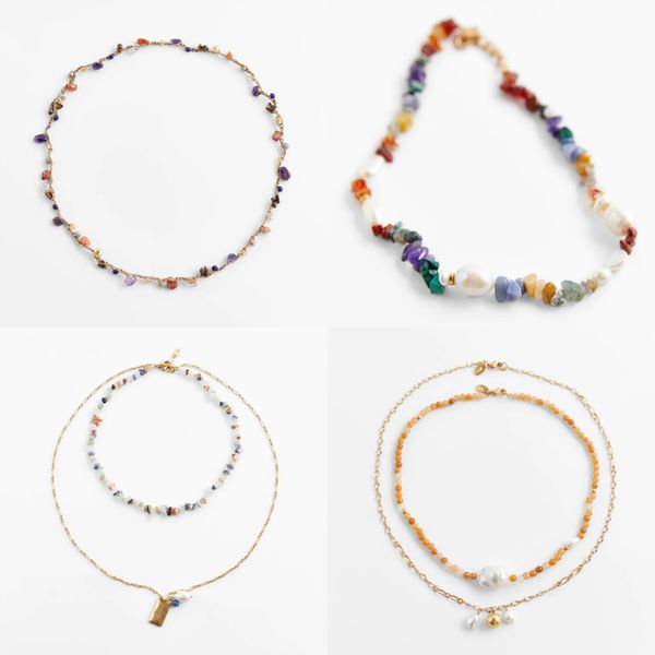 

miwens 2021 za unique stone beads choker necklaces for women handmade beaded wooden pendant neckalce boho daisy collar jewelry, Silver