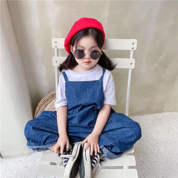 

summer arrival girls fashion denim overalls kids jumpsuit jumpsuits, Blue