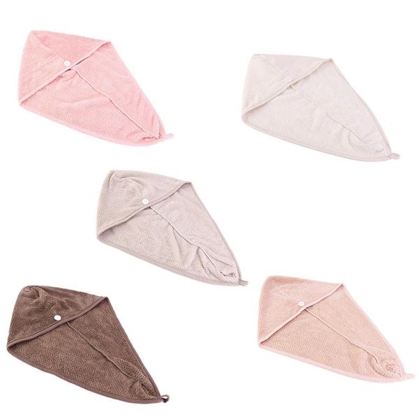 

towel hair wrap drying with button dry hat quick