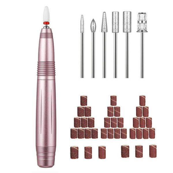 

portable electric nail drill set file gel pedicure polishing tool & accessories