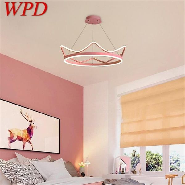 

pendant lamps wpd nordic lights pink crown modern luxury led lamp fixture for home decoration