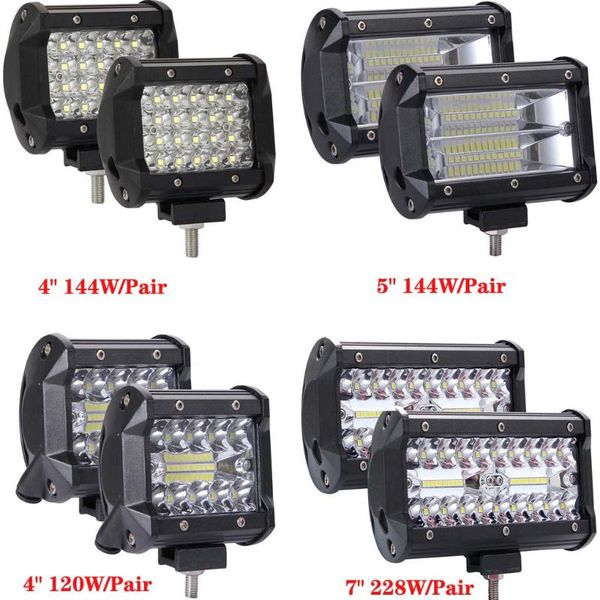 

floodlights 12v 24v 120w 288w led spot bar flood light car driving offroad work bright lamp outdoor street waterproof garden lights