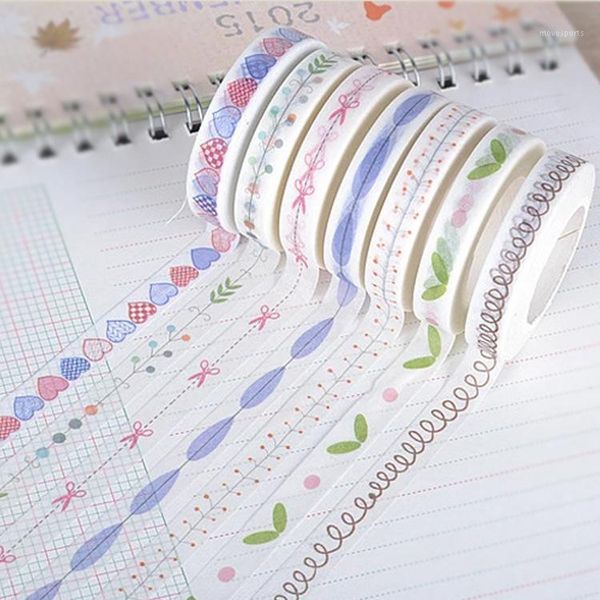 

gift wrap 2pcs 10m random paper tape natural simple style japanese masking washi sticky diy hand account diary packaging supplies 8d1