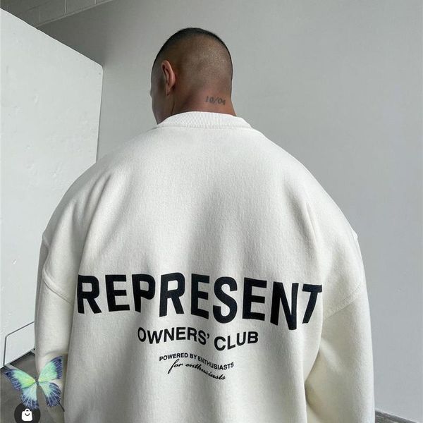 

men's hoodies & sweatshirts represent sweatshirt men women slogan printed owners club hoodie, Black