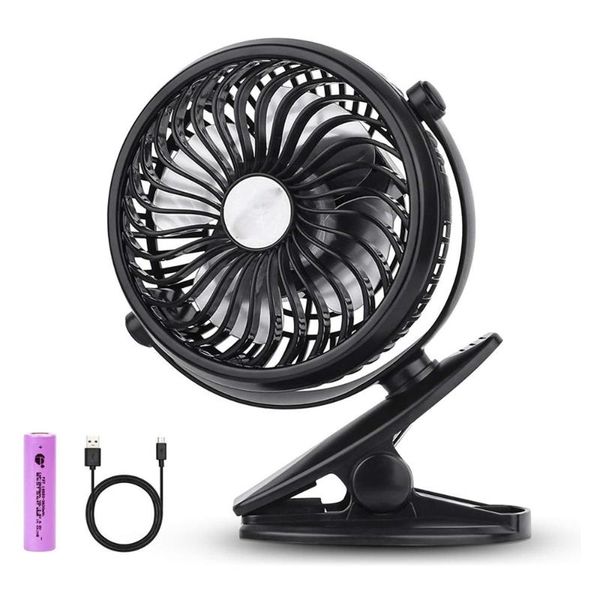

electric fans mini deskfan battery operated clip, black