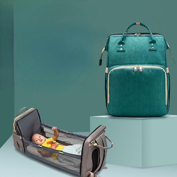 

diaper bags outdoor maternal kid bag folding crib double shoulder mommy waterproof multifunctional travel nursing backpack for baby care